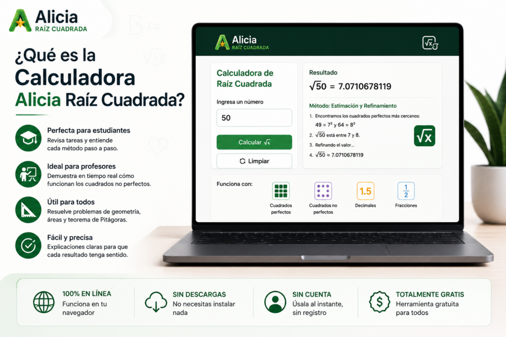 Calculadora Alicia Raíz Cuadrada